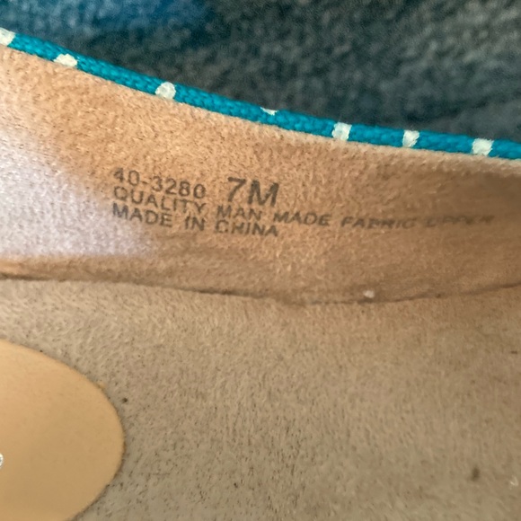 Easy Street RETRO Platform Espadrilles sz 7 TURQUOISE POLKA DOT like New FAB!!! - Picture 4 of 7